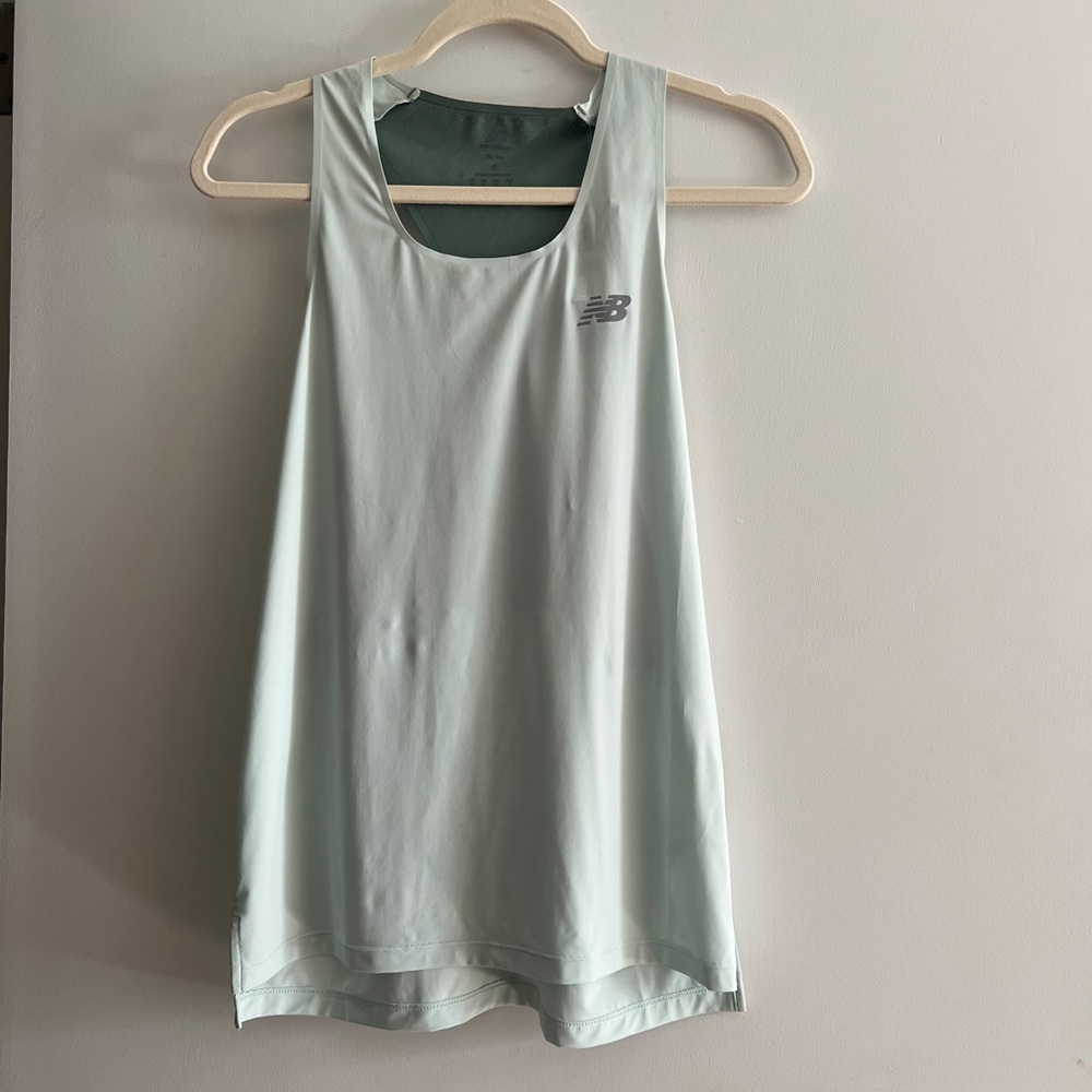 New balance green color block tank
